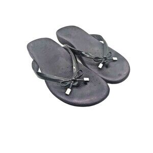 Vionic Women's Rest Bella Toe Post Sandal Comfort Shoe Flat Black Thong